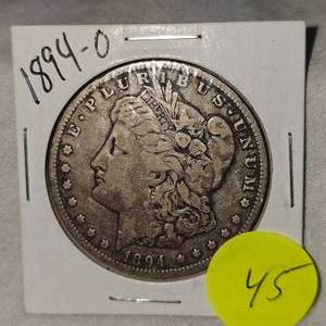 lot 45 image: 1894 O Morgan Nice wToning