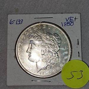 lot 53 image: 1888 Morgan $1 VF Plus, Very Nice