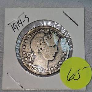 lot 65 image: 1914 S Barber Half Dollar 50c