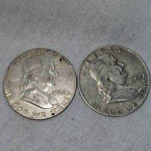 lot 83 image: 1954,62 Franklin Halfs 50c(2)