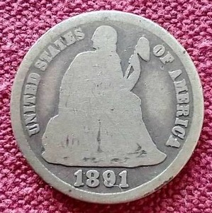 lot 3 image: 1891-S Liberty Seated Dime