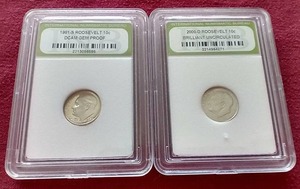 lot 18 image: (2) Slabbed Roosevelt Dimes