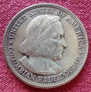 lot 21 image: 1892 Columbus Commemorative Silver Half Dollar