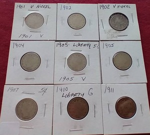 lot 22 image: (9) Liberty V Nickels