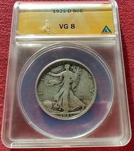 1921-D Walking Liberty Half Dollar ANACS VG8 - KEY DATE!!