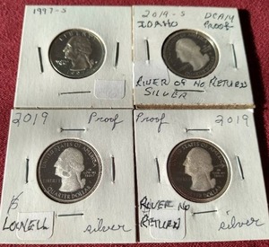 lot 46 image: (4) Silver Proof Quarters
