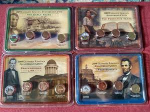 lot 51 image: (4) Collectible 2009 Lincolns Life Penny Sets