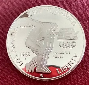 lot 65 image: 1983 Olympic 90% Silver Commemorative Dollar