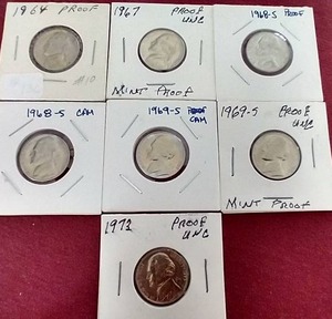 lot 81 image: (7) Proof Nickels