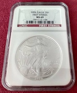 lot 83 image: 2006 American 1 oz Silver Eagle - NGC MS69
