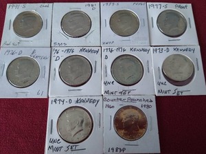 lot 86 image: (10) Kennedy Half Dollars - Includes Proof & Uncirculated