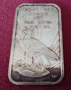 lot 95 image: American Eagle 1 oz Silver Bar
