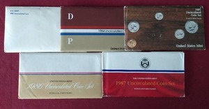 lot 96 image: (5) US Mint Uncirculated Sets - 1981, 1984-1987