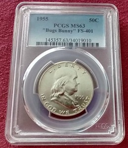 lot 112 image: 1955 Franklin Bugs Bunny Half Dollar - PCGS MS63