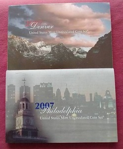 lot 160 image: 2007 U.S. Mint Uncirculated Sets - Philadelphia & Denver