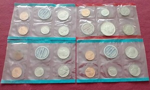 lot 165 image: 1969 Uncirculated Coins - (3) Philadelphia & (1) Denver