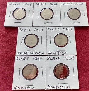 lot 177 image: (7) Proof Nickels