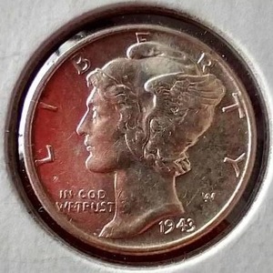 lot 199 image: Uncirculated 1943 Mercury Dime