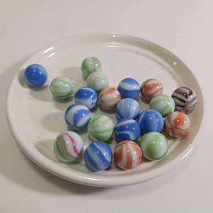 lot 417 image: Large lot of Vintage Glass Marbles with multiple stripe colors