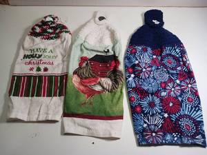 lot 443 image: Lot of Three Hand Crochet Kitchen or Bathroom hand towels