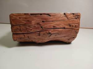 lot 444 image: Beautiful, natural tamarack wood floating wall shelf