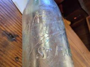 lot 403 image: Collectible Antique (over 100 years old) Hamms Blob Top Beer Bottle, with St. Paul  Theodore Hamm Brewing Co.