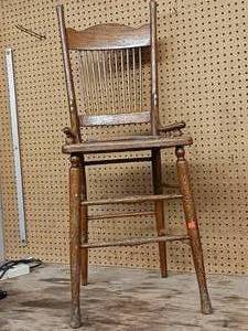 lot 177 image: Vintage wooden high chair