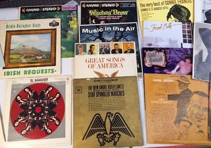 lot 325 image: Large lot of vintage vinyl records featuring various artists and genres from the mid-20th century