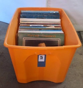 lot 260 image: Large Bin of Vintage Collectible LPs