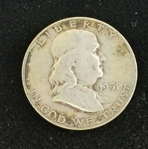 lot 90A image: Franklin Half Dollar - 90% silver - 1 coin - Tax Exempt