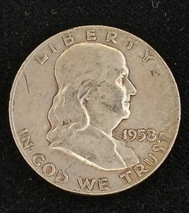 lot 120A image: Franklin Half Dollar - 90% silver - 1 coin - Tax Exempt