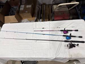 lot 1727 image: 3 Fishing Rods with Reels