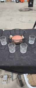 lot 1830 image: Dublin Collection Glassware & Basket Set
