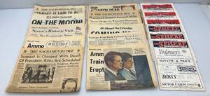 lot 12 image: Vintage 1960s-70s Newspapers With Kennedy, Moon Landing And More
