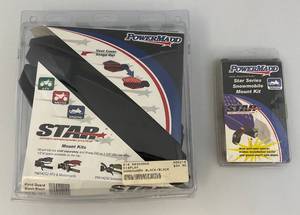 lot 106 image: PowerMadd Star Series Snowmobile Hand Guard Mount Kit And Hand guards Black (New)