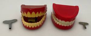 lot 112 image: Vintage Key Wind Chatter Teeth With Keys (One Needs A Part)