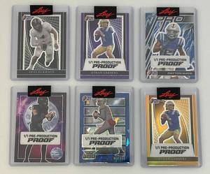 lot 127 image: Misc. LEAF Pro Set Football 11 Pre-Production Proofs Trading Cards In Protective Sleeves