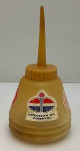 lot 141 image: RARE Highly Collectible American Oil Company Plastic Oil Can (Never Seen One)
