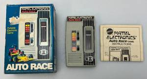 lot 148 image: VERY COOL 1976 Mattel Electronics Handheld Auto Race Game With Original Box (WORKS)