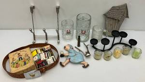 lot 198 image: Misc. Large Heavy Glass Mugs , Matchbook Collection And More