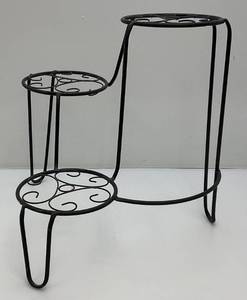lot 248 image: Decorative Three Tier Wrought iron Plant Stand 19 x 18 x 16