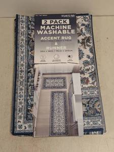 lot 17 image: WYATT & ASH MACHINE WASHABLE ACCENT RUG 2PK