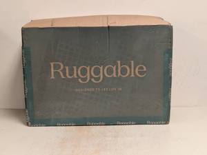 lot 23 image: RUGGABLE MACHINE WASHABLE AREA RUG SET OPHELIA BRONZE