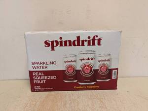 lot 92 image: NEW SPINDRIFT SPARKLING WATER CRANBERRY RASPBERRY 24PK
