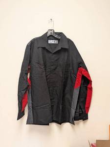 lot 216 image: NEW RED KAP EXTRA LARGE BUTTON UP SHIRT BLACK AND RED