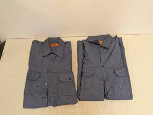 lot 227 image: (2) NEW RED KAP EXTRA LARGE BUTTON UP SHIRT GRAY