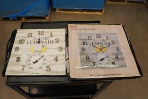 lot 1D image: Taylor IndoorOutdoor 14 Decorative Clock with Thermometer