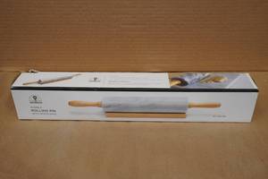 lot 40 image: Marble Rolling Pin with Wood Base