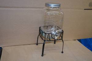 lot 65 image: Glass Beverage Dispenser with Stand
