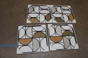 lot 76 image: Set of 4 Geometric Home Wall Dcor